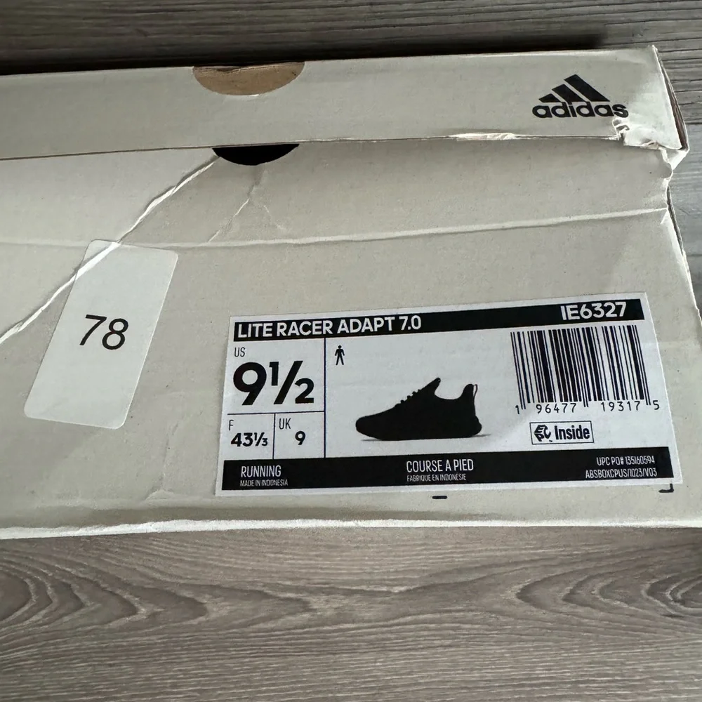 Adidas men Lite Racer Adapt 7.0 Shoes NEW w/ box SIZE 9.5 - Picture 10 of 10